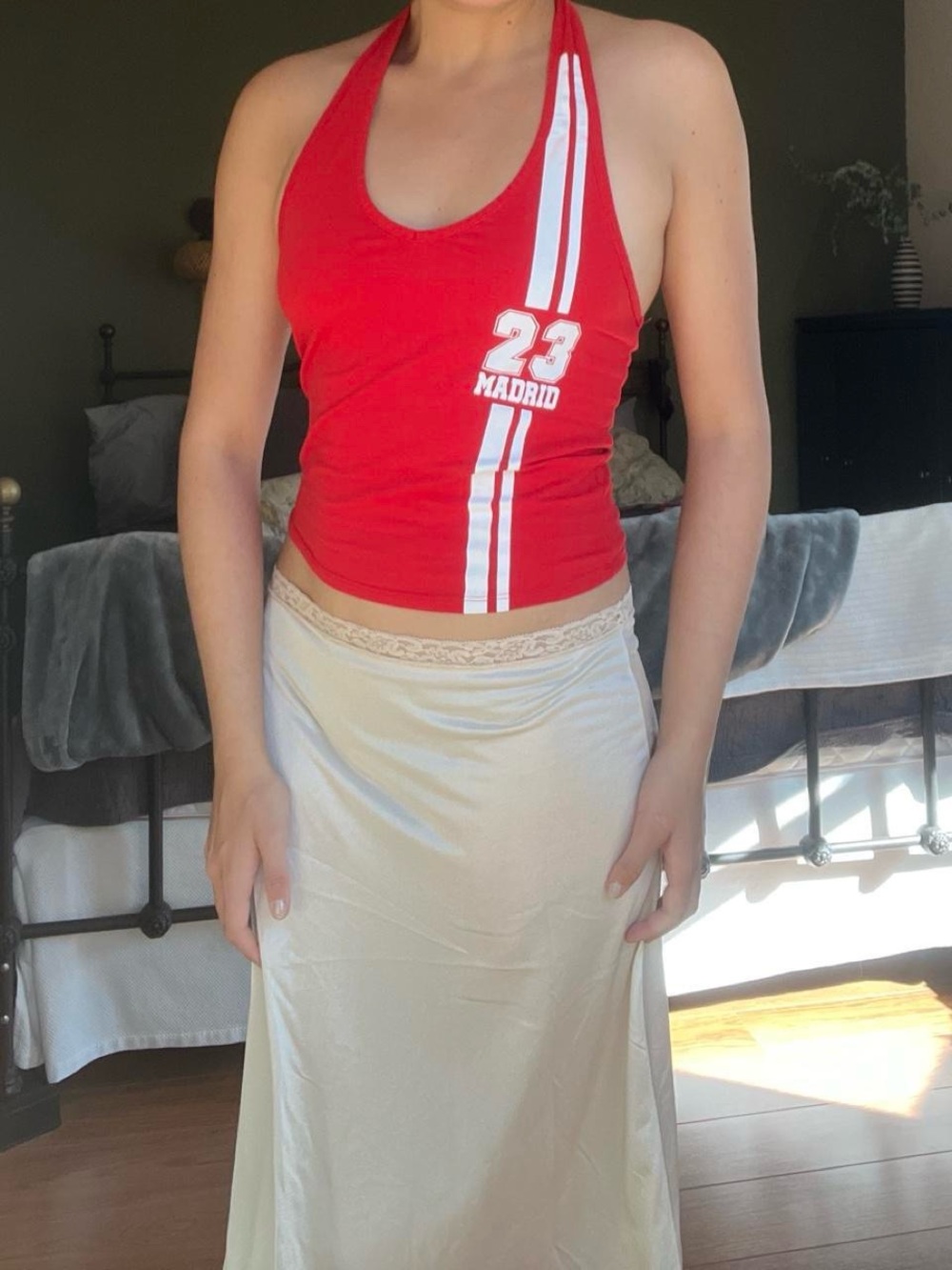 Red Madrid Halter Top
